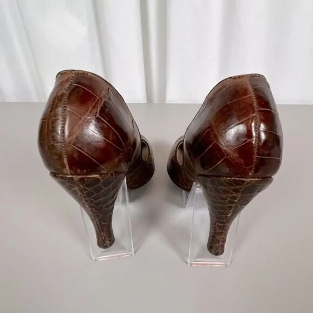 FORNARINA WOMENS HEELS BROWN SIZE 6-6.5